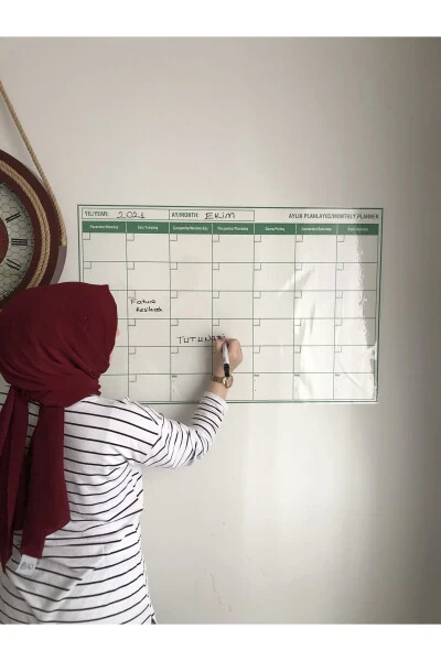 Monthly Planner Calendar Smart Paper Board Whiteboard + Pen Applicable to Wall Glass Board - TUTUNABILIR KAĞIT