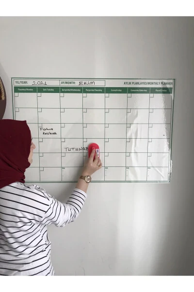 Monthly Planner Calendar Smart Paper Board Whiteboard + Pen Applicable to Wall Glass Board - TUTUNABILIR KAĞIT (1)