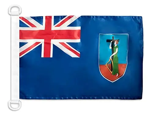 Montserrat NAUTICAL Flag 18'' x 12'' - Montserratian - English flags 30 x 45 cm. - Banner 12x18 in for boat - AZ FLAG - AZ FLAG