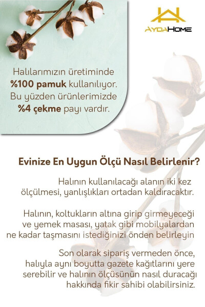 Monty Elit Vintage Desenli Pamuk Tabanlı Yıkanabilen Kaydırmaz Antibakteriyel Şönil Salon Halısı - RENKLİ - 6