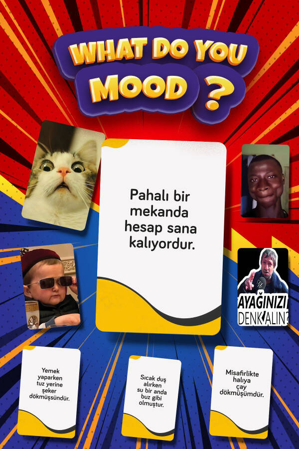 Moodun Ne - Eğlenceli Grup Arkadaş Aile Kutu Oyunu - Hangisi Mod Moodun Do You Meme - Durum Kartı - 57