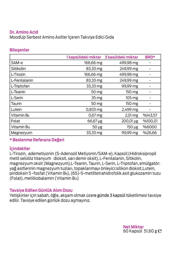 Moodup 60 Kapsül | Amino Asit - 2