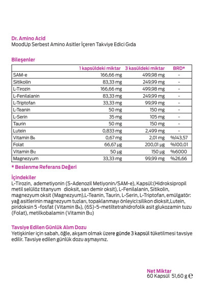 Moodup 60 Kapsül | Amino Asit - 6