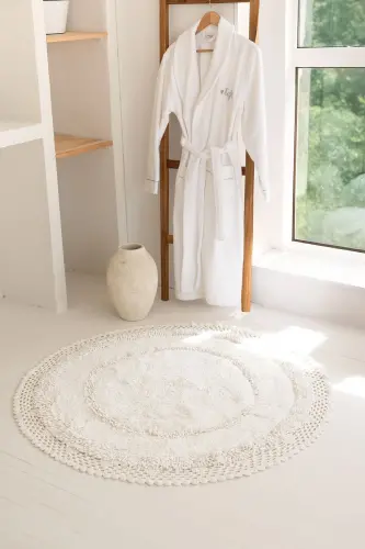 Moon 100% Cotton Bath Mat Ecru 120x120 - 6