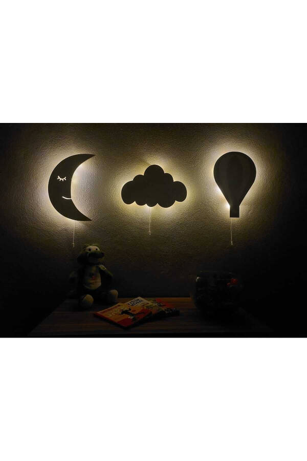 Moon Balloon and Cloud String Night Light Baby Kids Room Decorative Lighting - 2