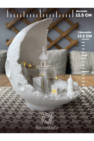 Moon City Fairy LED Decorative Diorama White Moon City Decor Balcony, Bookshelf, Dresser Accessory - 8