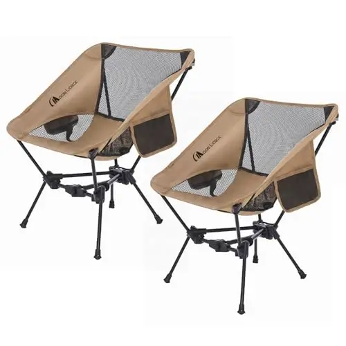MOON LENCE 2 Pack Portable Camping Chairs Backpacking Chair - The 4th Generation Ultralight Folding Chair - Compact, Lightweight Foldable Chairs for Hiking Mountaineering, Beach - 1