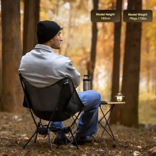 MOON LENCE 2 Pack Portable Camping Chairs Backpacking Chair - The 4th Generation Ultralight Folding Chair - Compact, Lightweight Foldable Chairs for Hiking Mountaineering, Beach - 5