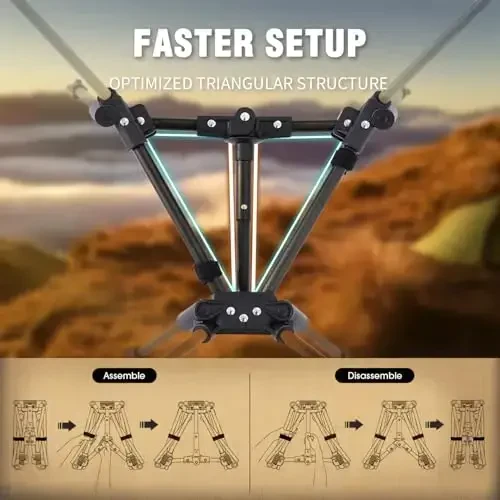 MOON LENCE Ko'chma Chodir Stulini Ruxsat etilgan Orqa Sumkasi Stul - 4-chi Avlod Ultralight Katlanadigan Stul - Kompakt, Engil Katlanadigan Stullar Piyoda Yurish Tog'a Chiqish Plyaj Uchun - 6