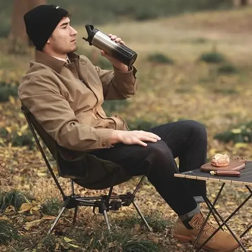 MOON LENCE Ko'chma Chodir Stulini Ruxsat etilgan Orqa Sumkasi Stul - 4-chi Avlod Ultralight Katlanadigan Stul - Kompakt, Engil Katlanadigan Stullar Piyoda Yurish Tog'a Chiqish Plyaj Uchun - 2