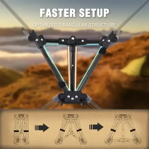MOON LENCE Ko'chma Kamp Kreslosi Orqa Sumkasi Kreslosi - 4-chi Avlod Ultra Yengil Katlanadigan Kreslo - Kompakt, Yengil Katlanadigan Kreslolar Piyoda Sayohat Qilish Tog'a Chiqish, Plyaj Uchun, 2 Ta To'plam - 3