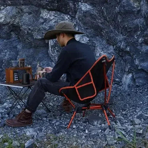 MOON LENCE Portable Camping Chair Backpacking Chair - The 4th Generation Ultralight Folding Chair - Compact, Lightweight Foldable Chairs for Hiking Mountaineering, Beach - 5