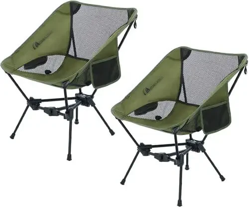 MOON LENCE Portable Camping Chair Backpacking Chair - The 4th Generation Ultralight Folding Chair - Compact, Lightweight Foldable Chairs for Hiking Mountaineering, Beach, 2 Pack - 4