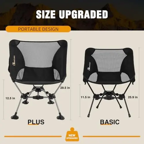 MOON LENCE Portable Camping Chair Backpacking Chair - The 4th Generation Ultralight Folding Chair - Compact, Lightweight Foldable Chairs for Hiking Mountaineering, Beach - 3