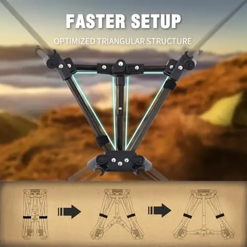 MOON LENCE Portable Camping Chair Backpacking Chair - The 4th Generation Ultralight Folding Chair - Compact, Lightweight Foldable Chairs for Hiking Mountaineering, Beach - 5