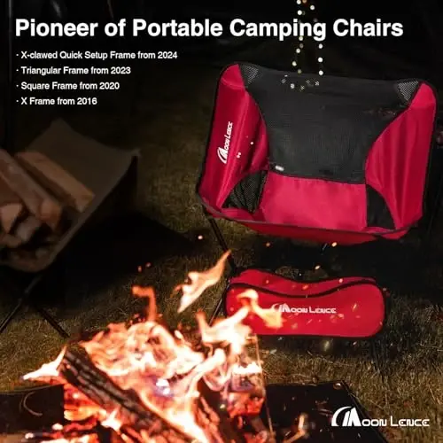 MOON LENCE Portable Camping Chair Backpacking Chair - The 4th Generation Ultralight Folding Chair - Compact, Lightweight Foldable Chairs for Hiking Mountaineering, Beach - 3