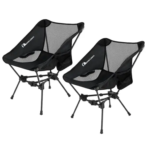 MOON LENCE Portable Camping Chair Backpacking Chair - The 4th Generation Ultralight Folding Chair - Compact, Lightweight Foldable Chairs for Hiking Mountaineering, Beach - 1