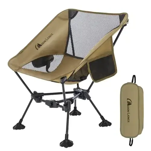 MOON LENCE Portable Camping Chair Backpacking Chair - The 4th Generation Ultralight Folding Chair - Compact, Lightweight Foldable Chairs for Hiking Mountaineering, Beach 