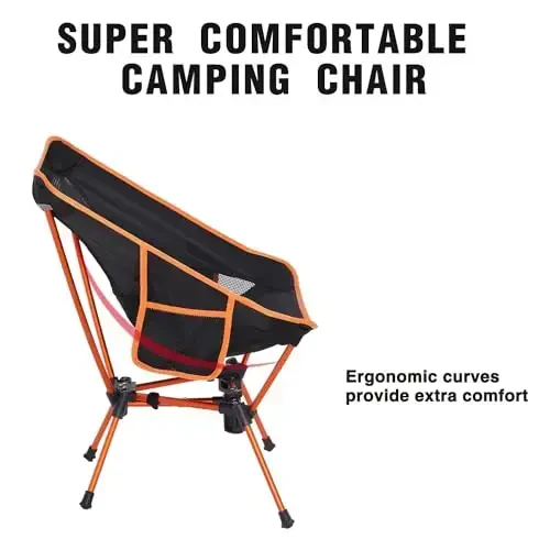 MOON LENCE Portable Camping Chair Backpacking Chair - The 4th Generation Ultralight Folding Chair - Compact, Lightweight Foldable Chairs for Hiking Mountaineering, Beach - 6