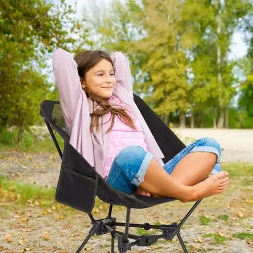 MOON LENCE Portable Camping Chair Backpacking Chair - The 4th Generation Ultralight Folding Chair - Compact, Lightweight Foldable Chairs for Hiking Mountaineering, Beach - MOON LENCE