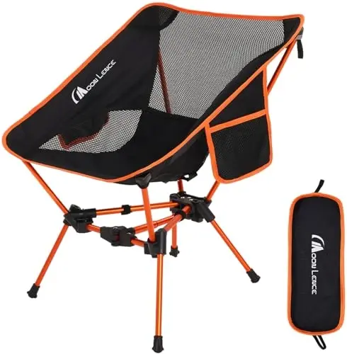 MOON LENCE Portable Camping Chair Backpacking Chair - The 4th Generation Ultralight Folding Chair - Compact, Lightweight Foldable Chairs for Hiking Mountaineering, Beach - 5