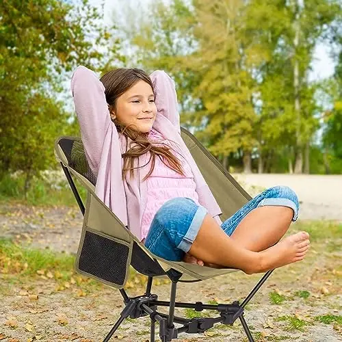 MOON LENCE Portable Camping Chair Backpacking Chair - The 4th Generation Ultralight Folding Chair - Compact, Lightweight Foldable Chairs for Hiking Mountaineering, Beach - 3