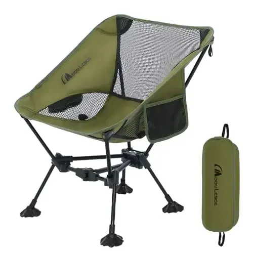 MOON LENCE Portable Camping Chair Backpacking Chair - The 4th Generation Ultralight Folding Chair - Compact, Lightweight Foldable Chairs for Hiking Mountaineering, Beach - 1