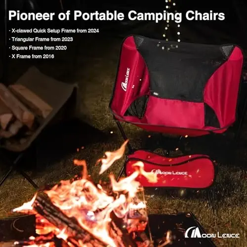 MOON LENCE Portable Camping Chair Backpacking Chair - The 4th Generation Ultralight Folding Chair - Compact, Lightweight Foldable Chairs for Hiking Mountaineering, Beach - 3