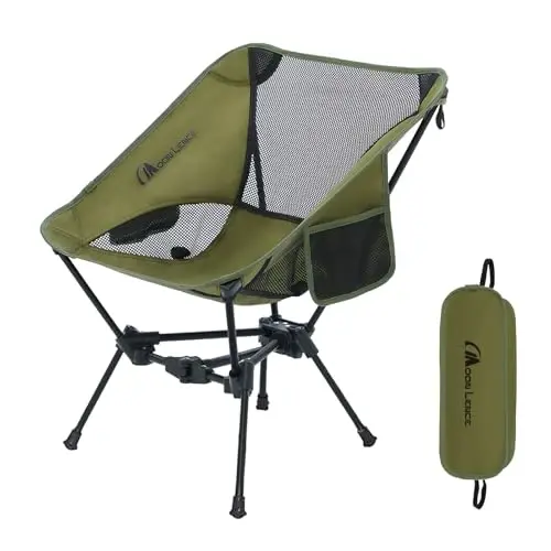 MOON LENCE Camping Chair Portable Backpacking Chair - The 4th Generation Ultralight Folding Chair - Compact, Lightweight Foldable Chairs for Hiking Mountaineering Beach (Green) - 4