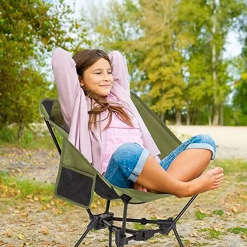 MOON LENCE Portable Camping Chair Backpacking Chair - The 4th Generation Ultralight Folding Chair - Compact, Lightweight Foldable Chairs for Hiking Mountaineering, Beach - 5