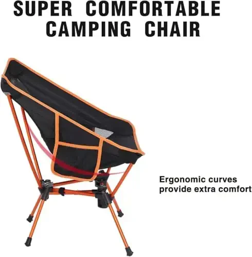 MOON LENCE Portable Camping Chair Backpacking Chair - The 4th Generation Ultralight Folding Chair - Compact, Lightweight Foldable Chairs for Hiking Mountaineering, Beach - 7