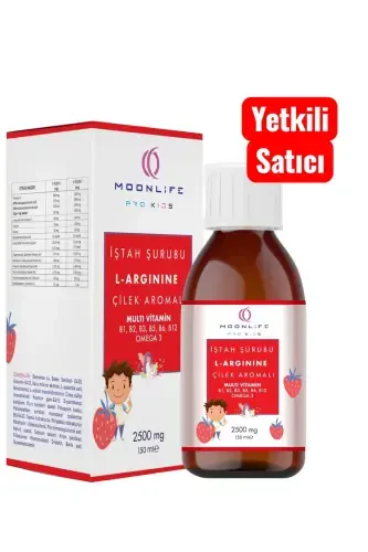 Moon Life L-аргинин Мультивитамин Омега 3 Сироп для аппетита с ароматом клубники 150ml - 1