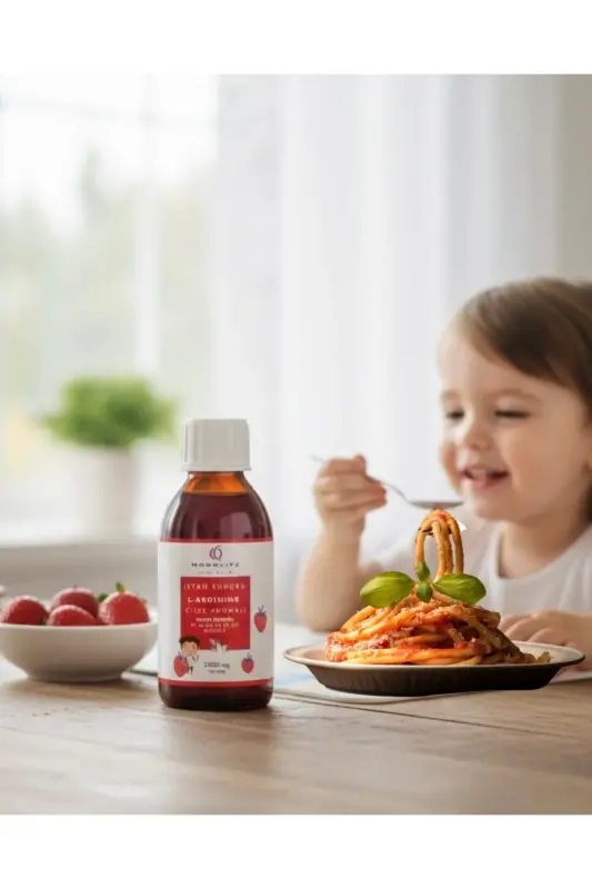 Moon Life L-arginine Multivitamin Omega 3 Appetite Syrup Strawberry Flavored 150ml - 2