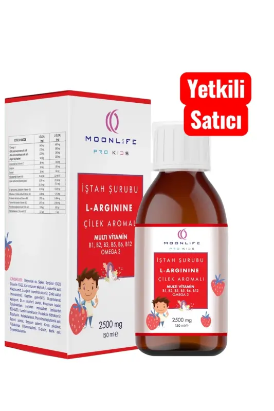 Moon Life L-arginine Multivitamin Omega 3 Appetite Syrup Strawberry Flavored 150ml - MOONLİFE PRO PLUS