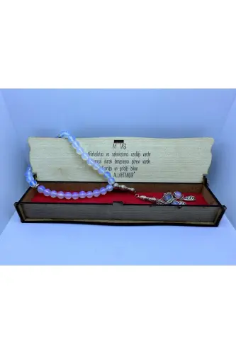 Moon Stone 33 Beads Boxed Natural Stone Rosary-white20 - GRS OYUNCAK (1)