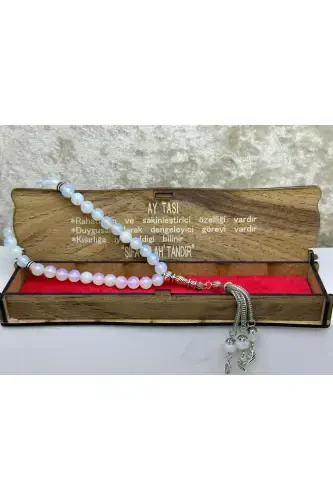 Moon Stone 33 Beads Boxed Natural Stone Rosary-white20 - 1
