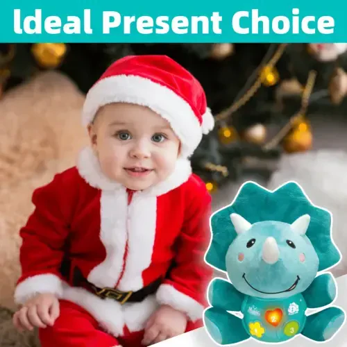 MOONTOY Baby Toys 0 to 12 Months, Baby Plush Toys 0-6 Months with Music & Light, Dinosaur Soft Sensory Toys, Infant Tummy Time Toy Gifts for 0 1 2 3 6 9 12 18 Month Age 1-3 Newborn Toddlers Boys Girls - 3