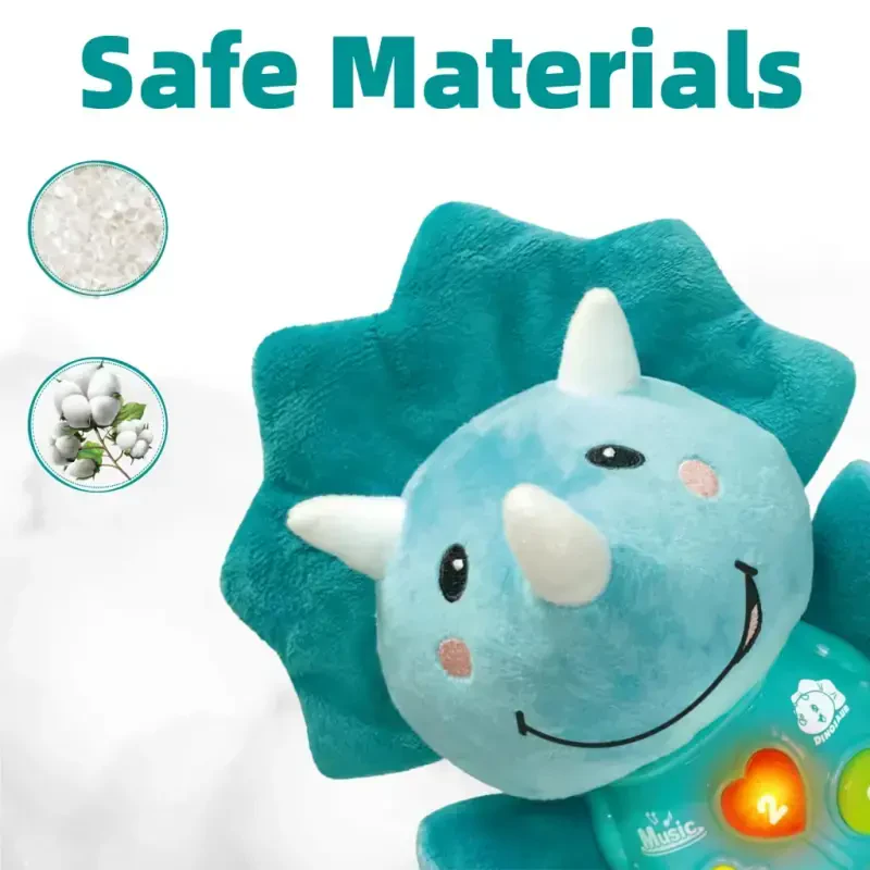 MOONTOY Baby Toys 0 to 12 Months, Baby Plush Toys 0-6 Months with Music & Light, Dinosaur Soft Sensory Toys, Infant Tummy Time Toy Gifts for 0 1 2 3 6 9 12 18 Month Age 1-3 Newborn Toddlers Boys Girls - 4