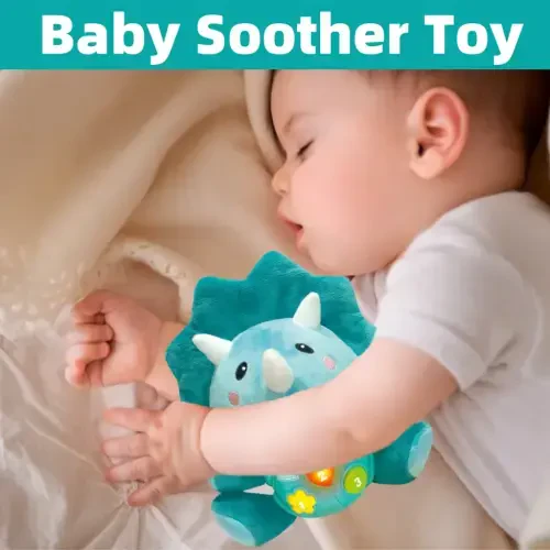 MOONTOY Baby Toys 0 to 12 Months, Baby Plush Toys 0-6 Months with Music & Light, Dinosaur Soft Sensory Toys, Infant Tummy Time Toy Gifts for 0 1 2 3 6 9 12 18 Month Age 1-3 Newborn Toddlers Boys Girls - 5