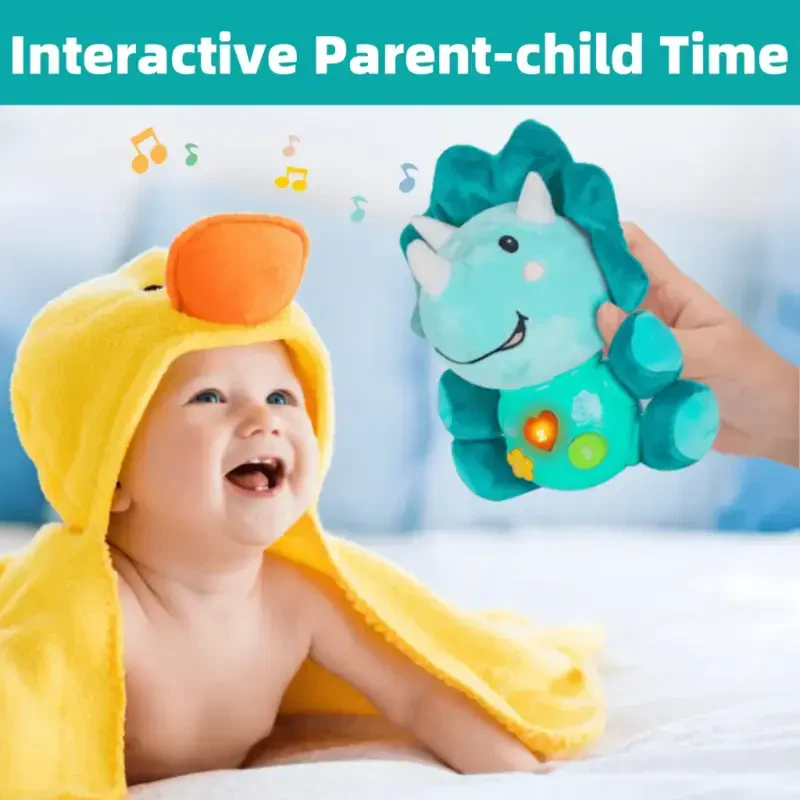 MOONTOY Baby Toys 0 to 12 Months, Baby Plush Toys 0-6 Months with Music & Light, Dinosaur Soft Sensory Toys, Infant Tummy Time Toy Gifts for 0 1 2 3 6 9 12 18 Month Age 1-3 Newborn Toddlers Boys Girls - 7
