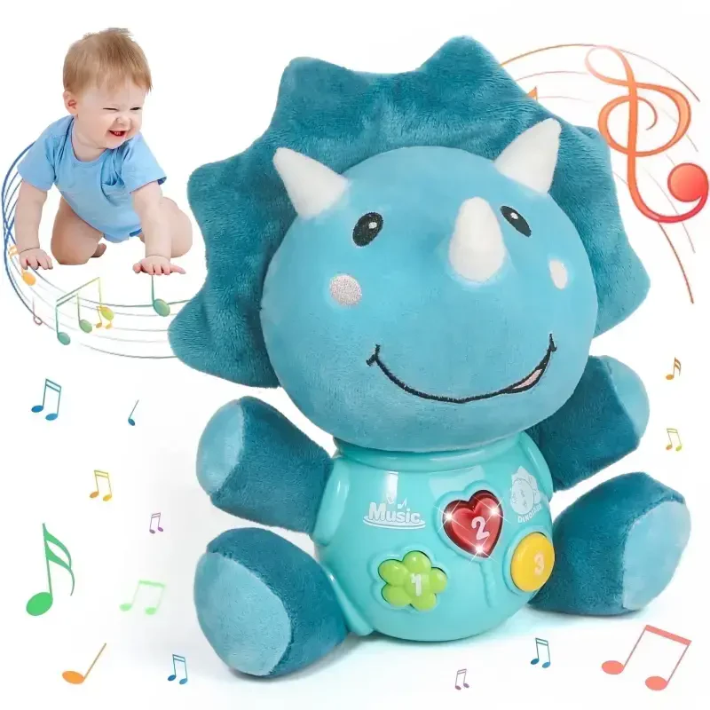 MOONTOY Baby Toys 0 to 12 Months, Baby Plush Toys 0-6 Months with Music & Light, Dinosaur Soft Sensory Toys, Infant Tummy Time Toy Gifts for 0 1 2 3 6 9 12 18 Month Age 1-3 Newborn Toddlers Boys Girls - 8