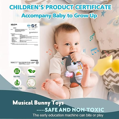MOONTOY Bunny Musical Toy for 1 +Year Old,Baby Crawling Toys 6 to 12 Months, Baby Easter Gifts for Girls Boys Dancing Toys for 6 7 8 9 10 12 Months,Baby Learning Toy with Light & Sound - 5