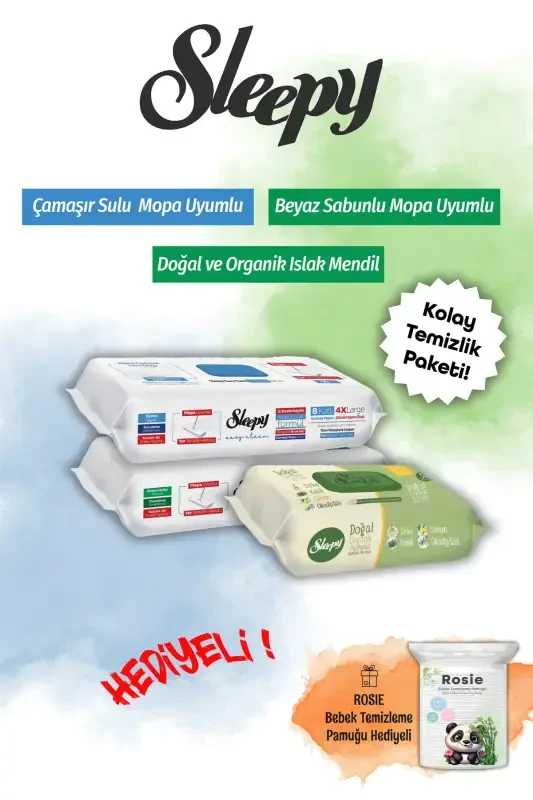 Mopa Uyumlu Havlu Ve Organik Islak Mendil Seti, Pa - SLEEPY