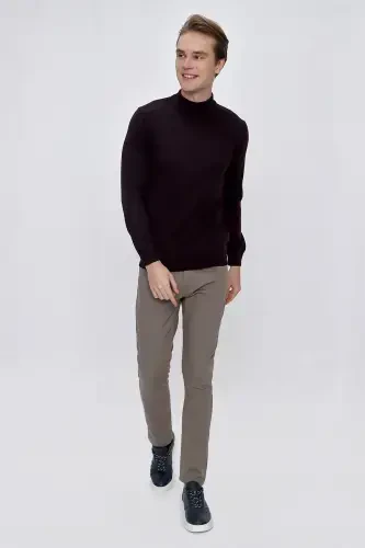 Mor Basic Dinamik Fit Rahat Kesim Yarım Balıkçı Yaka Triko Kazak - 4