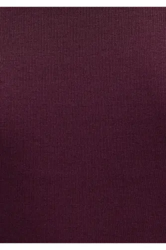 Mor Basic Tişört Semi Slim Fit / Yarı Dar Kesim 1612916-70434-Bordo - 7
