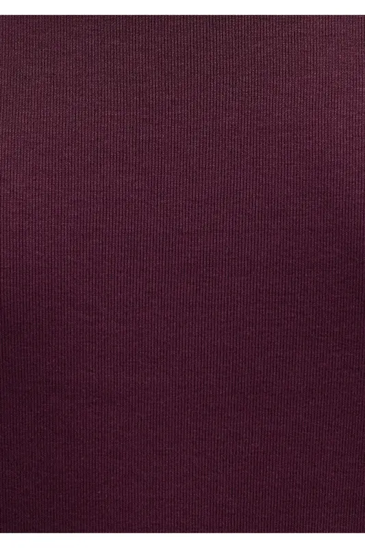 Mor Basic Tişört Semi Slim Fit / Yarı Dar Kesim 1612916-70434-Bordo - 7