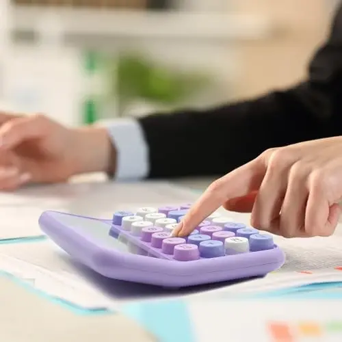 Purple Calculator, UPIHO 12 Digit with Large LCD Display and Big Buttons,Purple Office Accessories for Women Desk,Cute Calculator for Office,School, Home,Business - 5
