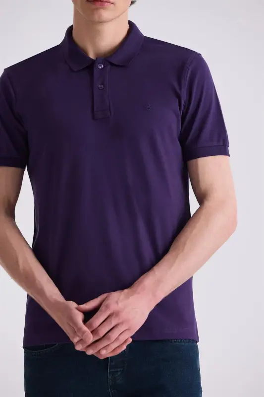 Mor Slim Fit Polo Yaka T-Shirt - 3