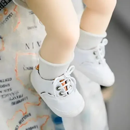 Morbido Infant Baby Boys Girls Canvas Sneaker Toddler Slip On Anti Skid Newborn First Walkers Candy Shoes for 0-18 Months - 3