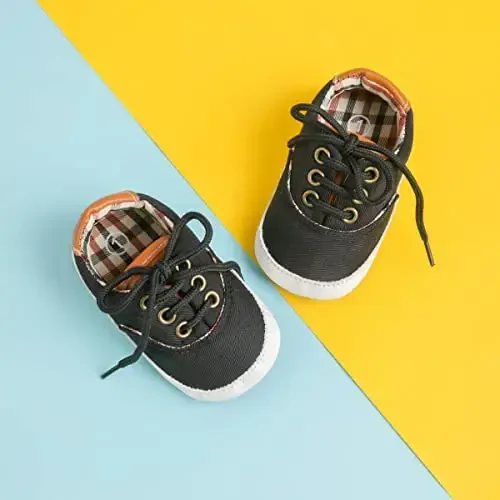 Morbido Infant Baby Boys Girls Canvas Sneaker Toddler Slip On Anti Skid Newborn First Walkers Candy Shoes for 0-18 Months - 5